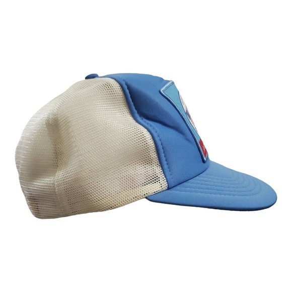 Vintage Cub Cadet Trucker Hat Mesh Snapback Blue & White w/ Large Patch America - Picture 3 of 8